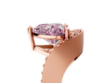 Rose gold Fancy Pink Heart  Solitaire Diamond Engagement Ring with Pave Band and Four-Prong Setting 5