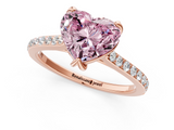Rose gold Fancy Pink Heart  Solitaire Diamond Engagement Ring with Pave Band and Six-Prong Setting_21