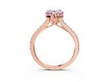 Rose gold Fancy Pink Heart  Solitaire Diamond Engagement Ring with Pave Band and Six-Prong Setting_23