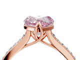 Rose gold Fancy Pink Heart  Solitaire Diamond Engagement Ring with Pave Band and Six-Prong Setting_24
