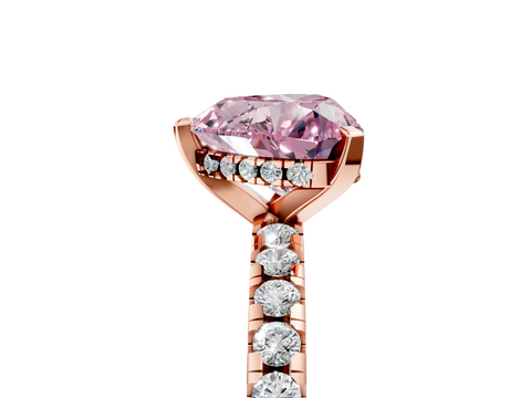 Rose gold Fancy Pink Heart  Solitaire Diamond Pavé Band with Four-Prong Setting_32