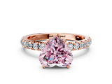 Rose gold Fancy Pink Heart  Solitaire Diamond Pavé Band with Four-Prong Setting_45