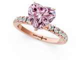 Rose gold Fancy Pink Heart  Solitaire Diamond Pavé Band with Four-Prong Setting_46