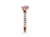 Rose gold Fancy Pink Heart  Solitaire Diamond Pavé Band with Four-Prong Setting_47