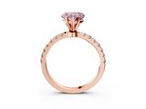 Rose gold Fancy Pink Heart  Solitaire Diamond Pavé Band with Four-Prong Setting_48