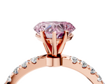 Rose gold Fancy Pink Heart  Solitaire Diamond Pavé Band with Four-Prong Setting_49
