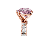 Rose gold Fancy Pink Heart  Solitaire Diamond Pavé Band with Four-Prong Setting_50