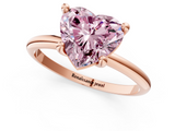 Rose gold Fancy Pink Heart  Solitaire Diamond Ring with 4-Prong Setting on a Classic Band_4