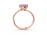 Rose gold Fancy Pink Heart  Solitaire Diamond Ring with 4-Prong Setting on a Classic Band_6