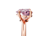 Rose gold Fancy Pink Heart  Solitaire Diamond Ring with 4-Prong Setting on a Classic Band_8