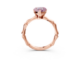 Rose gold Fancy Pink Heart  Solitaire Diamond Ring with Bamboo Band and Four-Prong Setting_55