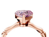 Rose gold Fancy Pink Heart  Solitaire Diamond Ring with Bamboo Band and Four-Prong Setting_56