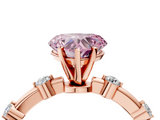 Rose gold Fancy Pink Heart  Solitaire Diamond Ring with Bezel Set Side Stones and Prong Setting_7
