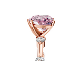 Rose gold Fancy Pink Heart  Solitaire Diamond Ring with Bezel Set Side Stones and Prong Setting_8