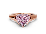 Rose gold Fancy Pink Heart  Solitaire Diamond Ring with Cathedral Band and Four-Prong Setting_66