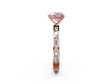 Rose gold Fancy Pink Heart  Solitaire Diamond Ring with Channel-Set Baguette Band and Four-Prong Setting_51