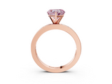 Rose gold Fancy Pink Heart  Solitaire Diamond Ring with Channel-Set Baguette Band and Four-Prong Setting_52