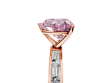 Rose gold Fancy Pink Heart  Solitaire Diamond Ring with Channel-Set Baguette Band and Four-Prong Setting_54
