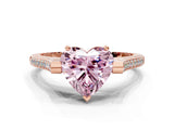 Rose gold Fancy Pink Heart  Solitaire Diamond Ring with Channel Set Band and Bezel Prong Setting_59