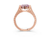 Rose gold Fancy Pink Heart  Solitaire Diamond Ring with Channel Set Band and Bezel Prong Setting_62