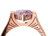 Rose gold Fancy Pink Heart  Solitaire Diamond Ring with Channel Set Band and Bezel Prong Setting_63