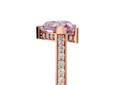 Rose gold Fancy Pink Heart  Solitaire Diamond Ring with Channel Set Band and Bezel Prong Setting_64