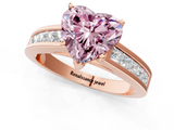 Rose gold Fancy Pink Heart  Solitaire Diamond Ring with Channel-Set Band and Four-Prong Setting_4