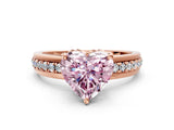 Rose gold Fancy Pink Heart  Solitaire Diamond Ring with Channel Set Band and Six-Prong Setting_48