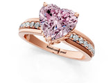 Rose gold Fancy Pink Heart  Solitaire Diamond Ring with Channel Set Band and Six-Prong Setting_49