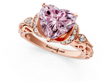 Rose gold Fancy Pink Heart  Solitaire Diamond Ring with Filigree Band and Four-Prong Setting_43