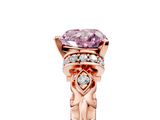 Rose gold Fancy Pink Heart  Solitaire Diamond Ring with Filigree Band and Four-Prong Setting_47