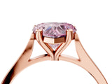 Rose gold Fancy Pink Heart  Solitaire Diamond Ring with Four-Prong Setting and Tapered Band 5
