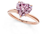 Rose gold Fancy Pink Heart  Solitaire Diamond Ring with Four-Prong Setting on a Plain Band_21