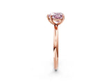 Rose gold Fancy Pink Heart  Solitaire Diamond Ring with Four-Prong Setting on a Plain Band_22