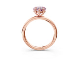 Rose gold Fancy Pink Heart  Solitaire Diamond Ring with Four-Prong Setting on a Plain Band_23