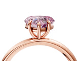 Rose gold Fancy Pink Heart  Solitaire Diamond Ring with Four-Prong Setting on a Plain Band_24