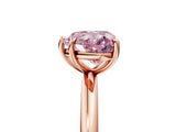 Rose gold Fancy Pink Heart  Solitaire Diamond Ring with Four-Prong Setting on a Plain Band_25