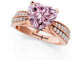 Rose gold Fancy Pink Heart  Solitaire Diamond Ring with Milgrain Pavé Band and Four-Prong Setting_39