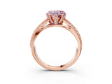 Rose gold Fancy Pink Heart  Solitaire Diamond Ring with Milgrain Pavé Band and Four-Prong Setting_41