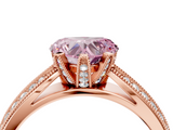 Rose gold Fancy Pink Heart  Solitaire Diamond Ring with Milgrain Pavé Band and Four-Prong Setting_42