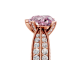 Rose gold Fancy Pink Heart  Solitaire Diamond Ring with Milgrain Pavé Band and Four-Prong Setting_43