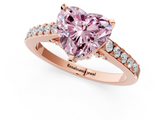Rose gold Fancy Pink Heart  Solitaire Diamond Ring with Pavé Band and Four-Prong Setting_102