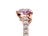 Rose gold Fancy Pink Heart  Solitaire Diamond Ring with Pavé Band and Four-Prong Setting_106