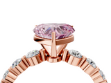 Rose gold Fancy Pink Heart  Solitaire Diamond Ring with Pave Band and Four-Prong Setting_286