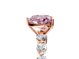 Rose gold Fancy Pink Heart  Solitaire Diamond Ring with Pave Band and Four-Prong Setting_287