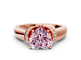 Rose gold Fancy Pink Heart  Solitaire Diamond Ring with Pave Band and Six-Prong Setting_32