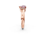 Rose gold Fancy Pink Heart  Solitaire Diamond Ring with Pave Band and Six-Prong Setting_34