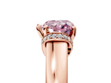 Rose gold Fancy Pink Heart  Solitaire Diamond Ring with Pave Band and Six-Prong Setting_37
