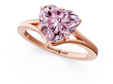Rose gold Fancy Pink Heart  Solitaire Diamond Ring with Six-Prong Setting and Tapered Band_18