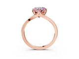 Rose gold Fancy Pink Heart  Solitaire Diamond Ring with Six-Prong Setting and Tapered Band_20